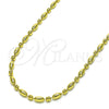 Gargantilla Elegante 04.341.0103.16 Oro Laminado, Diseño de Bola, Pulido, Tono Dorado (03 MM Thickness, 16 Inches Length)