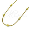 Gargantilla Elegante 04.341.0104.18 Oro Laminado, Diseño de Cubana y Bola, Pulido, Tono Dorado (02 MM Thickness, 18 Inches Length)