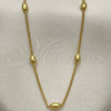 Gargantilla Elegante 04.341.0104.18 Oro Laminado, Diseño de Cubana y Bola, Pulido, Tono Dorado (02 MM Thickness, 18 Inches Length)