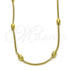 Gargantilla Elegante 04.341.0104.18 Oro Laminado, Diseño de Cubana y Bola, Pulido, Tono Dorado (02 MM Thickness, 18 Inches Length)