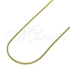 Gargantilla Basica 04.341.0106.16 Oro Laminado, Diseño de Box, Pulido, Tono Dorado (01 MM Thickness, 16 Inches Length)