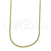 Gargantilla Basica 04.341.0106.16 Oro Laminado, Diseño de Box, Pulido, Tono Dorado (01 MM Thickness, 16 Inches Length)