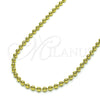 Gargantilla Elegante 04.341.0107.18 Oro Laminado, Diseño de Bola, Pulido, Tono Dorado (03 MM Thickness, 17 Inches Length)