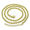 Gargantilla Elegante 04.341.0107.18 Oro Laminado, Diseño de Bola, Pulido, Tono Dorado (03 MM Thickness, 17 Inches Length)