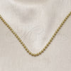 Gargantilla Elegante 04.341.0107.18 Oro Laminado, Diseño de Bola, Pulido, Tono Dorado (03 MM Thickness, 17 Inches Length)