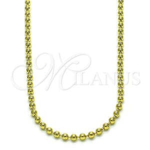 Gargantilla Elegante 04.341.0107.18 Oro Laminado, Diseño de Bola, Pulido, Tono Dorado (03 MM Thickness, 17 Inches Length)