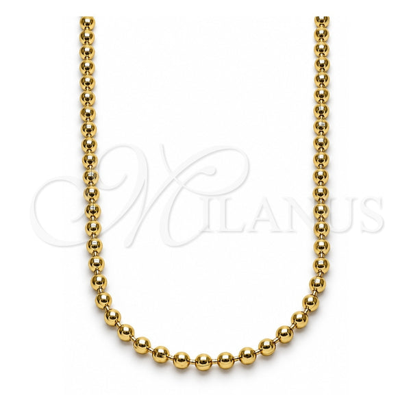 Gargantilla Elegante 04.341.0107.18 Oro Laminado, Diseño de Bola, Pulido, Tono Dorado (03 MM Thickness, 17 Inches Length)