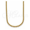 Gargantilla Elegante 04.341.0107.18 Oro Laminado, Diseño de Bola, Pulido, Tono Dorado (03 MM Thickness, 17 Inches Length)