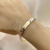 Pulsera Solida 03.102.0052.08 Oro Laminado, Pulido, Tres Tonos (07 MM Thickness, 8 Inches Length)
