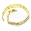 Pulsera Solida 03.102.0053.08 Oro Laminado, Pulido, Tres Tonos (07 MM Thickness, 8 Inches Length)