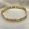 Pulsera Solida 03.102.0053.08 Oro Laminado, Pulido, Tres Tonos (07 MM Thickness, 8 Inches Length)