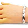 Pulsera Solida 03.102.0054.08 Oro Laminado, Pulido, Tres Tonos (08 MM Thickness, 8 Inches Length)