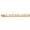 Pulsera Solida 03.102.0054.08 Oro Laminado, Pulido, Tres Tonos (08 MM Thickness, 8 Inches Length)