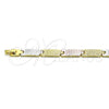 Pulsera Solida 03.102.0055.08 Oro Laminado, Pulido, Tres Tonos (07 MM Thickness, 8 Inches Length)