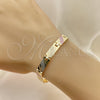 Pulsera Solida 03.102.0056.08 Oro Laminado, Pulido, Tres Tonos (07 MM Thickness, 8 Inches Length)