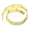 Pulsera Solida 03.102.0056.08 Oro Laminado, Pulido, Tres Tonos (07 MM Thickness, 8 Inches Length)