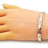Pulsera Solida 03.102.0057.08 Oro Laminado, Pulido, Tres Tonos (07 MM Thickness, 8 Inches Length)