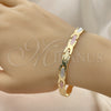 Pulsera Solida 03.102.0057.08 Oro Laminado, Pulido, Tres Tonos (07 MM Thickness, 8 Inches Length)