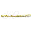 Pulsera Solida 03.102.0057.08 Oro Laminado, Pulido, Tres Tonos (07 MM Thickness, 8 Inches Length)
