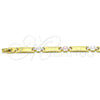 Pulsera Solida 03.102.0060.08 Oro Laminado, Diseño de Mariposa, Pulido, Tres Tonos (07 MM Thickness, 8 Inches Length)