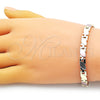 Pulsera Solida 03.102.0058.08 Oro Laminado, Pulido, Tres Tonos (06 MM Thickness, 8 Inches Length)