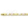 Pulsera Solida 03.102.0058.08 Oro Laminado, Pulido, Tres Tonos (06 MM Thickness, 8 Inches Length)