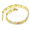 Pulsera Solida 03.102.0058.08 Oro Laminado, Pulido, Tres Tonos (06 MM Thickness, 8 Inches Length)
