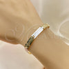 Pulsera Solida 03.102.0059.08 Oro Laminado, Pulido, Tres Tonos (07 MM Thickness, 8 Inches Length)
