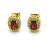 Arete Dormilona 02.342.0202.1 Oro Laminado, con Granate Zirconia Cubica and Blanca Micro Pave, Pulido, Tono Dorado