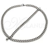 Collar y Pulsera 06.278.0002 Acero Inoxidable, Diseño de Miami Cubana, Pulido, Crudo