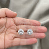 Arete Dormilona 02.401.0054.12 Plata Rodinada, con Zirconia Cubica Blanca, Pulido, Tono Plateado