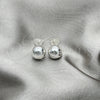 Arete Dormilona 02.401.0055.09 Plata Rodinada, Diseño de Bola, Pulido, Tono Plateado