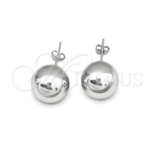 Arete Dormilona 02.401.0055.14 Plata Rodinada, Diseño de Bola, Pulido, Tono Plateado
