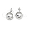 Arete Dormilona 02.401.0055.14 Plata Rodinada, Diseño de Bola, Pulido, Tono Plateado