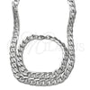 Collar y Pulsera 06.278.0005 Acero Inoxidable, Diseño de Cubana Pave, Diamantado, Crudo