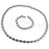 Collar y Pulsera 06.278.0006 Acero Inoxidable, Diseño de Puff Mariner, Pulido, Crudo