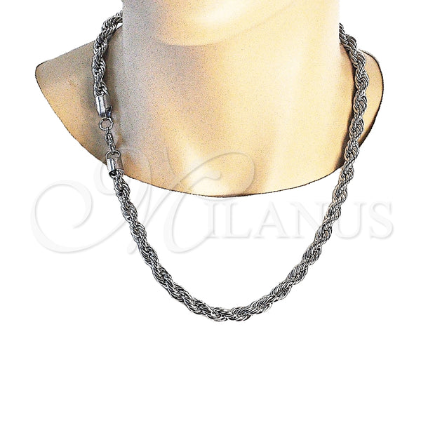 Collar y Pulsera 06.278.0008 Acero Inoxidable, Diseño de Rope, Pulido, Crudo