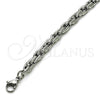 Pulsera Básica 03.278.0014.08 Acero Inoxidable, Diseño de Rope, Diamantado, Crudo (06 MM Thickness, 8 Inches Length)