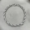 Pulsera Básica 03.278.0014.08 Acero Inoxidable, Diseño de Rope, Diamantado, Crudo (06 MM Thickness, 8 Inches Length)