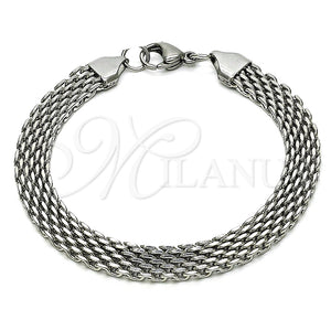Pulsera Básica 03.278.0016.08 Acero Inoxidable, Diseño de Bismarco, Pulido, Crudo (08 MM Thickness, 8 Inches Length)
