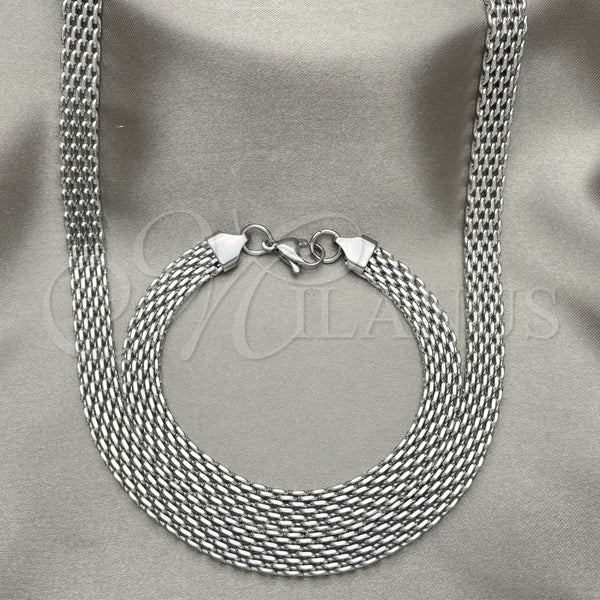 Collar y Pulsera 06.278.0011 Acero Inoxidable, Diseño de Bismarco, Pulido, Crudo