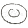 Collar y Pulsera 06.278.0013 Acero Inoxidable, Diseño de Miami Cubana, Pulido, Crudo