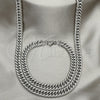 Collar y Pulsera 06.278.0013 Acero Inoxidable, Diseño de Miami Cubana, Pulido, Crudo