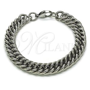 Pulsera Básica 03.278.0019.08 Acero Inoxidable, Diseño de Miami Cubana, Pulido, Crudo (10 MM Thickness, 8 Inches Length)