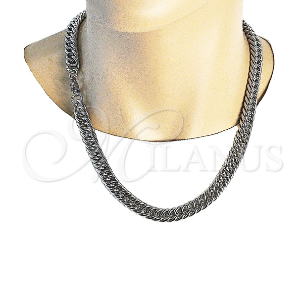 Collar y Pulsera 06.278.0014 Acero Inoxidable, Diseño de Miami Cubana, Pulido, Crudo