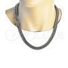 Collar y Pulsera 06.278.0014 Acero Inoxidable, Diseño de Miami Cubana, Pulido, Crudo