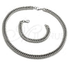 Collar y Pulsera 06.278.0014 Acero Inoxidable, Diseño de Miami Cubana, Pulido, Crudo