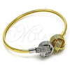 Aro Individual 07.383.0005 Oro Laminado, Diseño de Nudo, Diamantado, Dos Tonos (05 MM Thickness, One size fits all)