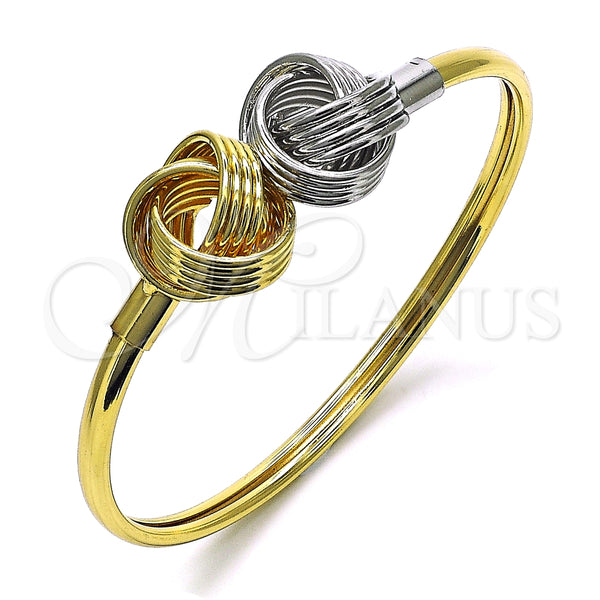 Aro Individual 07.383.0005 Oro Laminado, Diseño de Nudo, Diamantado, Dos Tonos (05 MM Thickness, One size fits all)