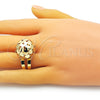 Anillo Elegante 01.383.0004 Oro Laminado, Diseño de Bola y Disco, Pulido, Tono Dorado (One size fits all)